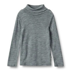 Aksel Ull-T-shirt Med Polokrage Melange Grey