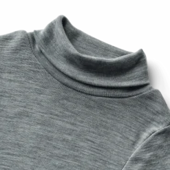 Aksel Ull-T-shirt Med Polokrage Melange Grey