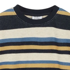 Anton Randig Långärmad T-shirt Marinblå