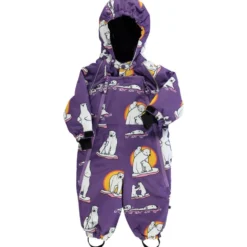 Babyoverall Polar Bears Purple Heart