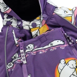 Babyoverall Polar Bears Purple Heart