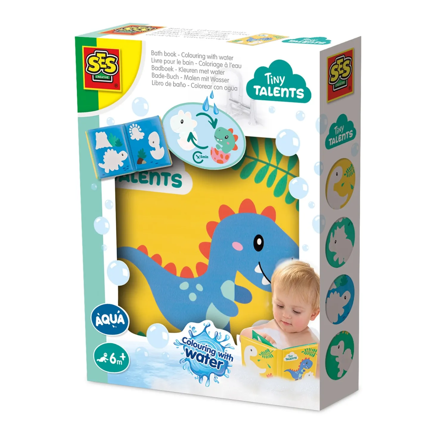 Bath Time Färgläggning Med Vatten Dino Badbok