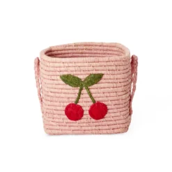 Big Cherry Liten Raffia-korg Pink