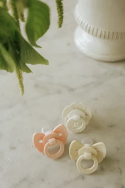 Binky Bow Napp Silikon För Nyfödd 0-6M Misty Pink