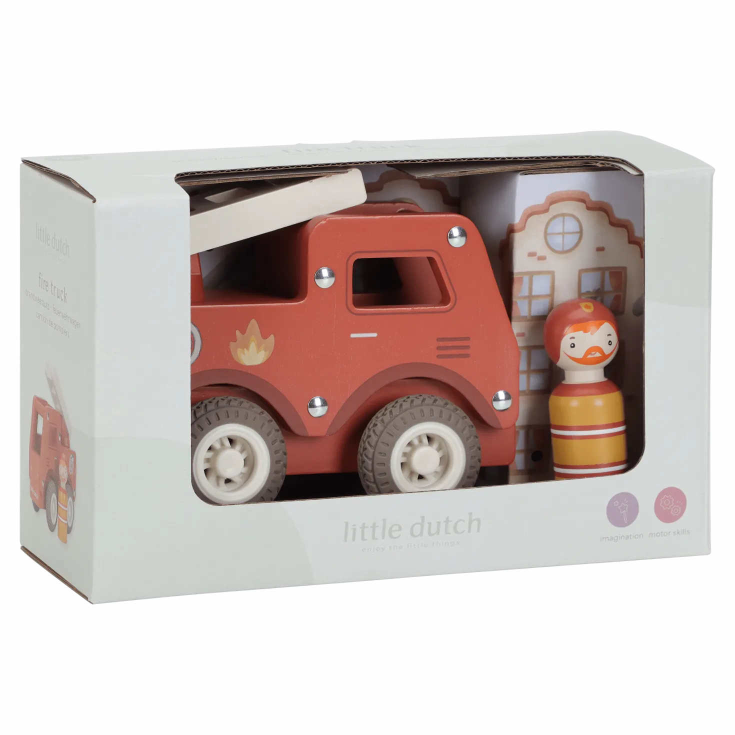 Brandbil Med Träfigur Red