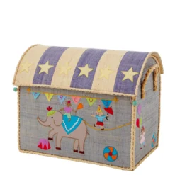 Cirkus 3-pack Raffia Förvaringshus Multicolor