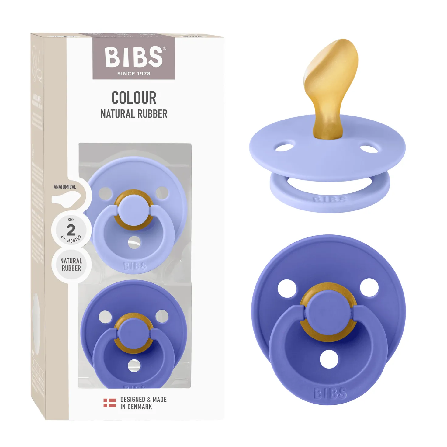 Colour 2-pack Anatomiska Latexnappar Hush Grape