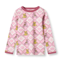 Elstar Långärmad Topp Med Nallebjörnar Rosa Lace