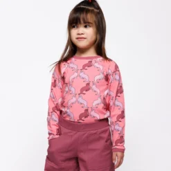 Elstar Långärmad Topp Med Sjölejon Rosa Mauve Rose