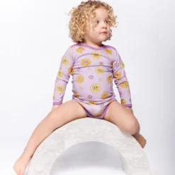 Elstar With Sunflowers Långärmad Baby Body Heather Purple