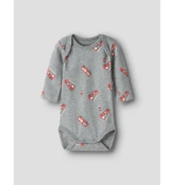 Firetruck 3-pack Baby Bodys Grey Melange