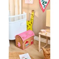 Fun Fair 3-pack Raffia Förvaringshus Pink