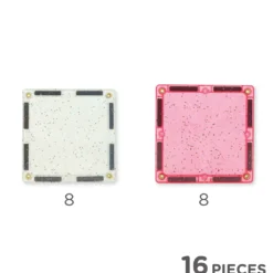 Glitterplattor Förpackning Transparent / Rosa 16 Delar Multicolor