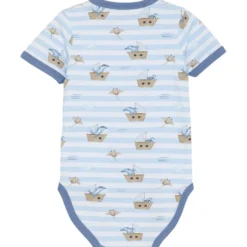 GOTS Kortärmad Baby Body Aop Skyway
