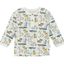 GOTS Långärmad T-shirt Aop Marshmallow White