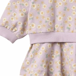 GOTS Maggie Sweatklänning Lavender Daisies