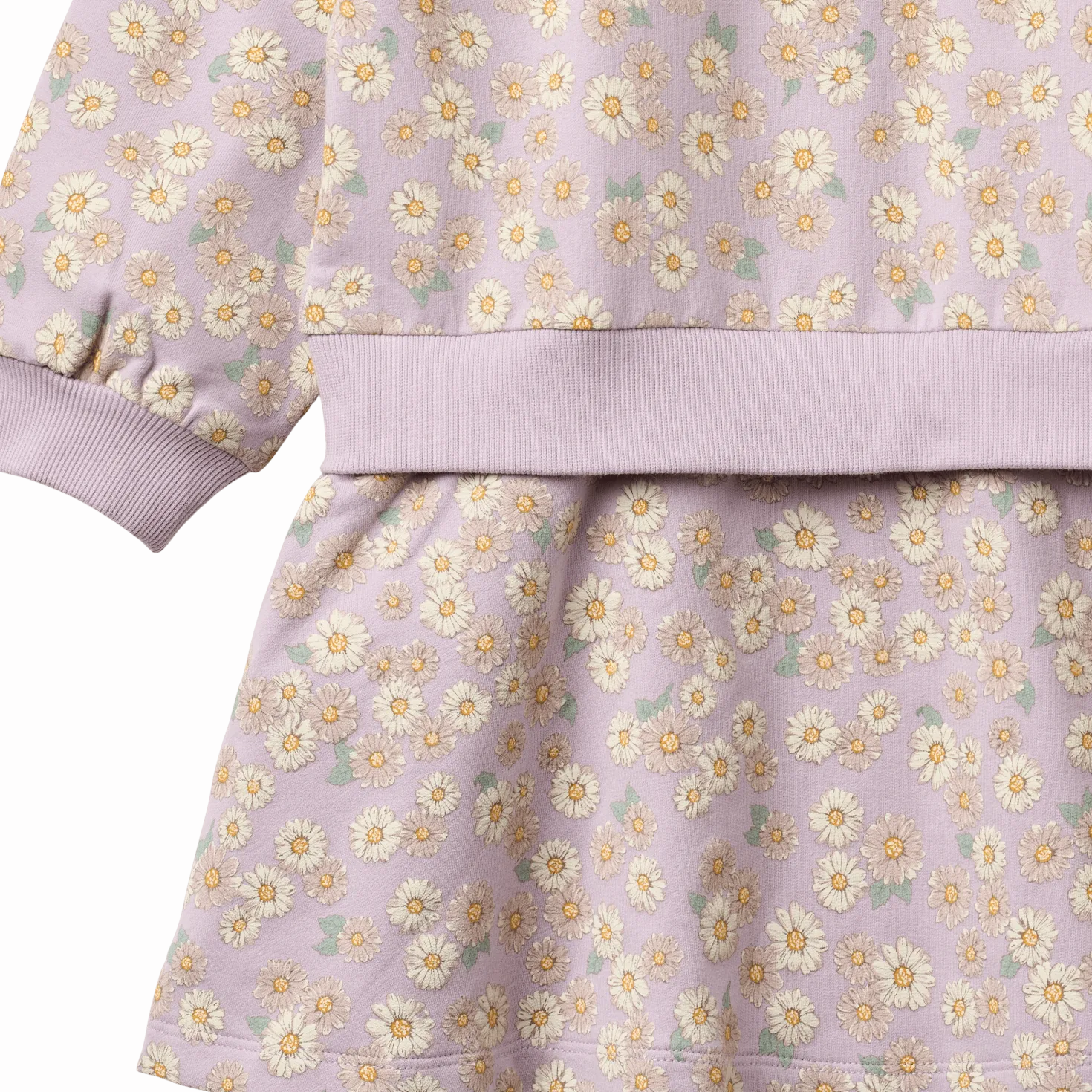 GOTS Maggie Sweatklänning Lavender Daisies