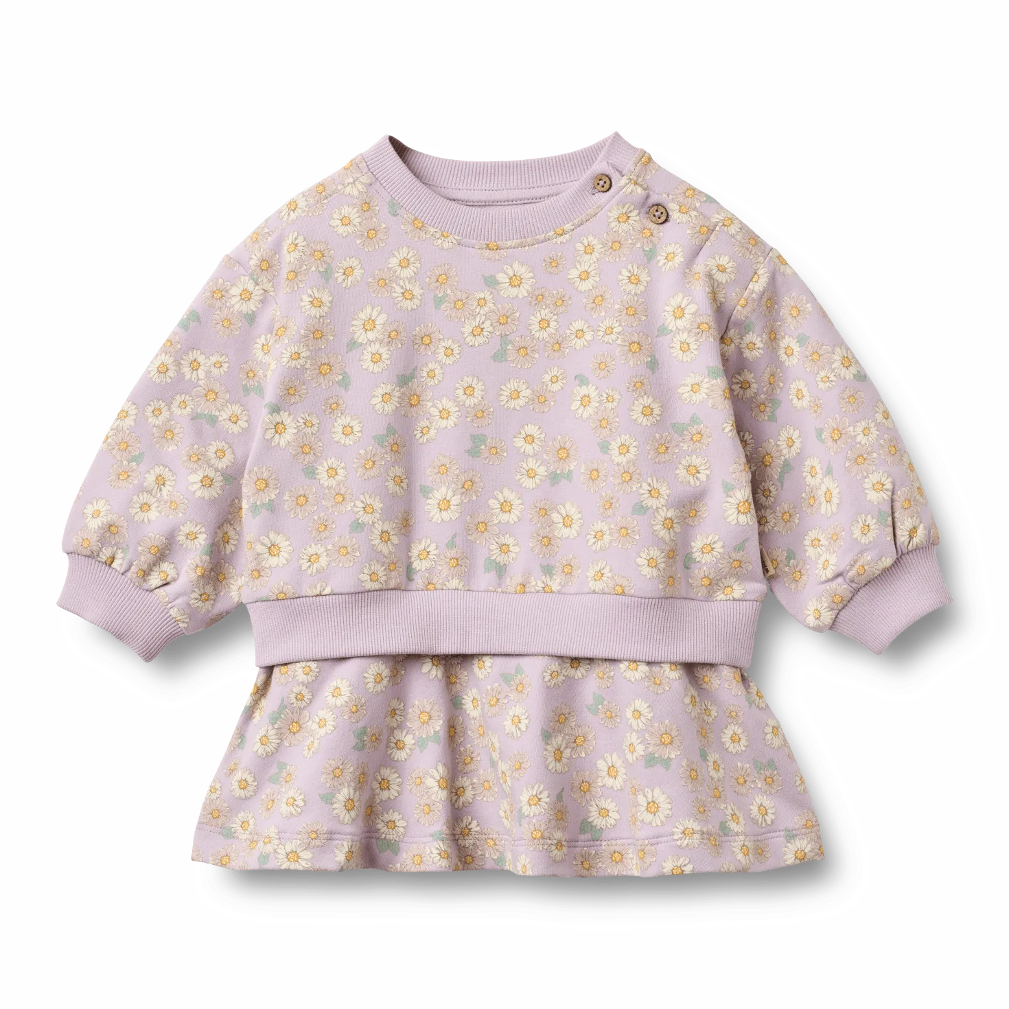 GOTS Maggie Sweatklänning Lavender Daisies