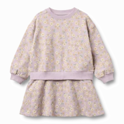 GOTS Maggie Sweatklänning Lavender Daisies