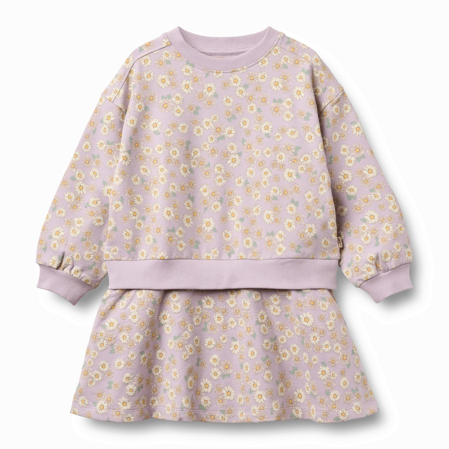 GOTS Maggie Sweatklänning Lavender Daisies