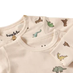 GOTS Petter Body 2-packOff White / Dinosaur