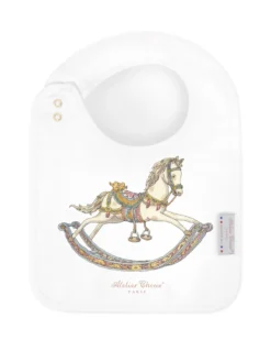 GOTS Satinhaklapp Carousel Blue
