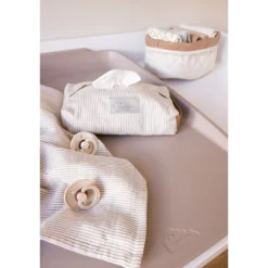 GOTS Skydd Till Våtservetter Classic Stripes Camel