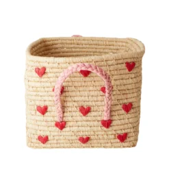 Hearts Raffia Förvaringskorg Nature