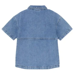 Kortärmad Jeansskjorta Light Denim Blue
