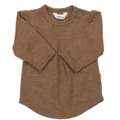 Långärmad Blus I Ull Warm Brown