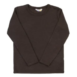 Långärmad Tröja I Ull Dark Brown