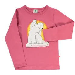 Långärmad T-shirt i Baroque Rose med isbjörnar