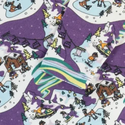 Långärmad T-shirt i Loganberry med vinterlandskap