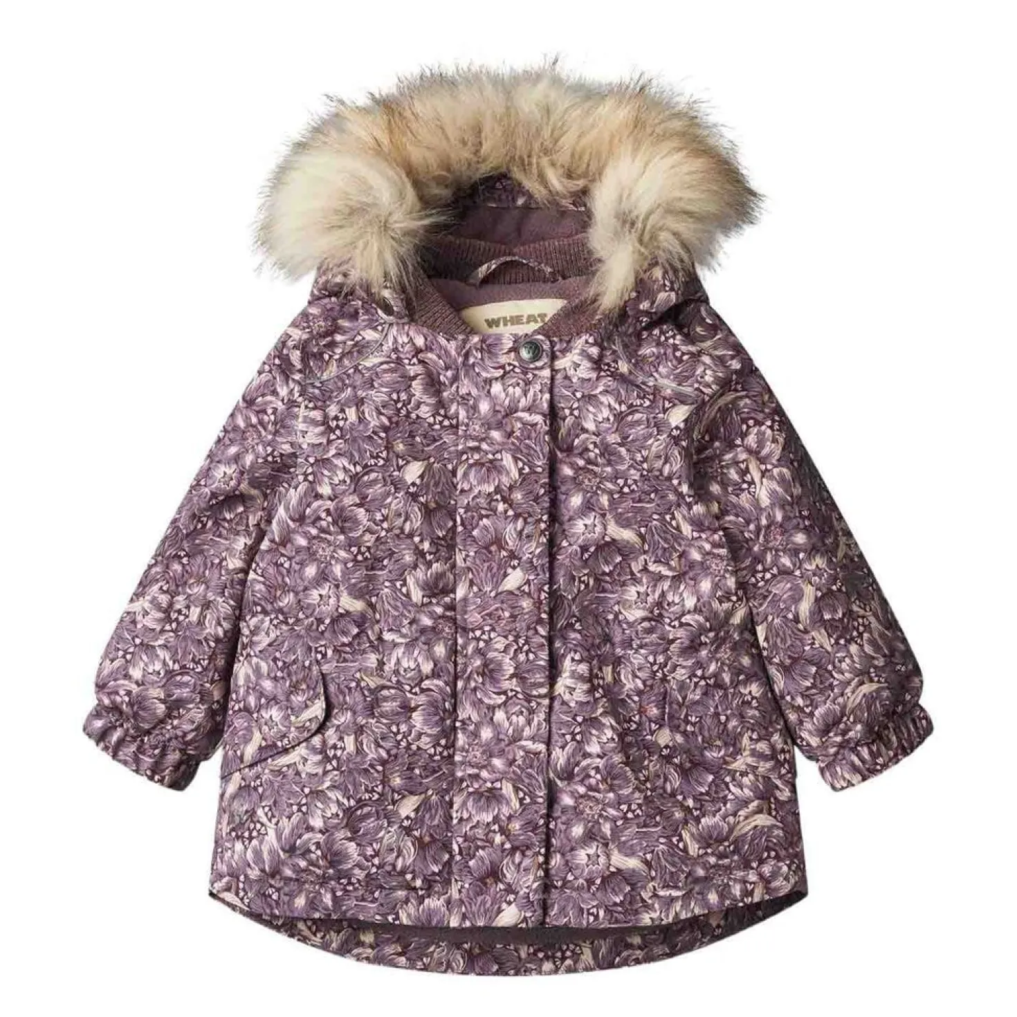 Mathilde Tech Blommig Babyjacka Purple Tulips