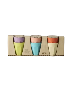 Melamine Mini Cups in Asst. Glory Days Colors - 6 Pack - 80 ml