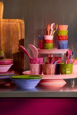 Melamine Round Dinner Plates in Asst. Solid Colors - 6 Pack