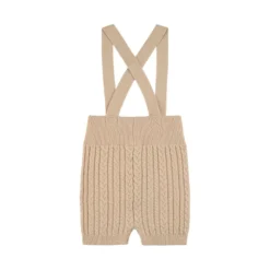 Mini Kabelstickade Shorts Med Hängslen Off White