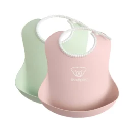 2-Pack Baby Haklapp Blekrosa/Blekgrön