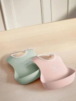 2-Pack Baby Haklapp Blekrosa/Blekgrön