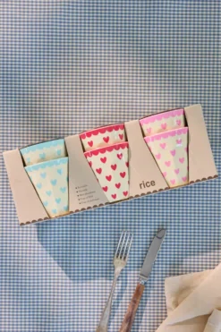 6-pack Barnmuggar Med Hjärtmönster Multicolor