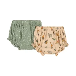 2-Pack GOTS Underbyxor Green Dots/Wild Animals