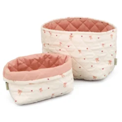 2-pack Quiltad Förvaringskorg Bows