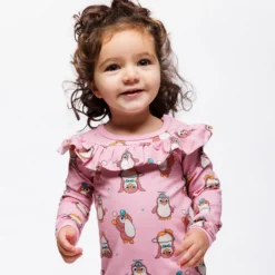 Paula Långärmad Babydräkt Med Cirkus Rosa Lace