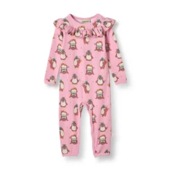 Paula Långärmad Babydräkt Med Cirkus Rosa Lace