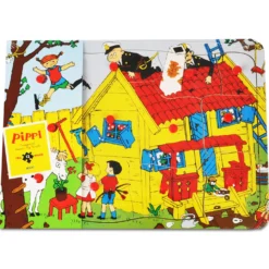 Pippi Knopppussel I Trä 12 Bitar Multi