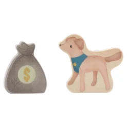 Polisbil Med Träfigurer Blue