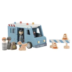 Polisbil Med Träfigurer Blue