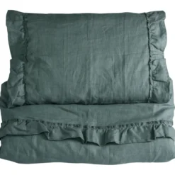 Påslakanset Spjälsäng Mood Volang Petrol Green