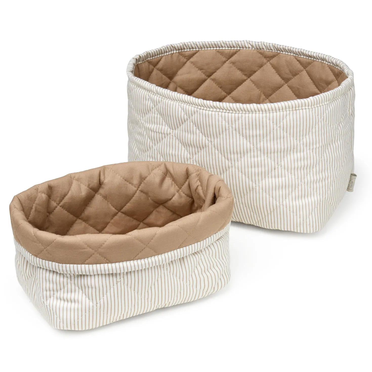 Quiltad Förvaringskorg Classic Stripes Camel