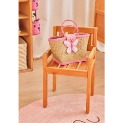 Raffia-barnväska Med Fjärilsförslutning Multi